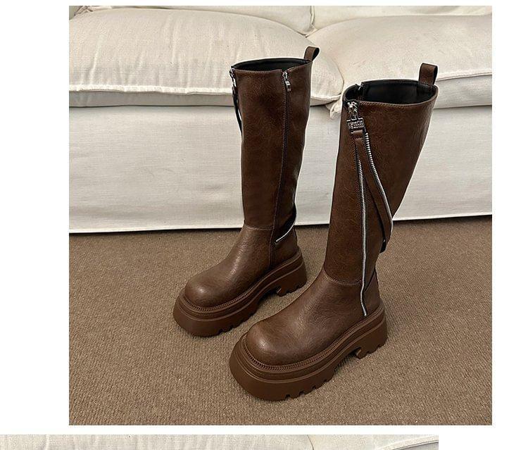 Platform Plain Tall Boots Product Image