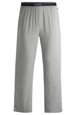 HUGO BOSS Stretch-modal Pajama Bottoms With Logo Waistband In Grey Product Image