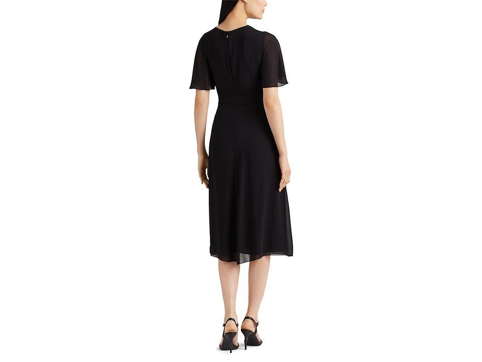 Lauren Ralph Lauren Belted Georgette Dress Women's Dress Product Image