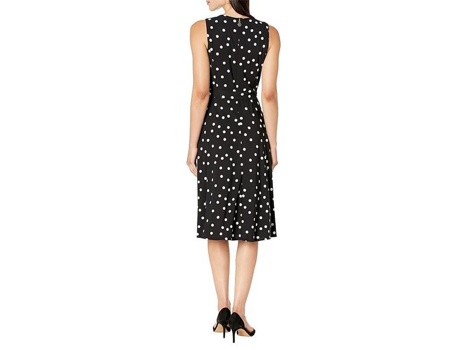 Tommy Hilfiger Jersey Dot Fit-and-Flare Dress (Black/Ivory) Women's Dress Product Image