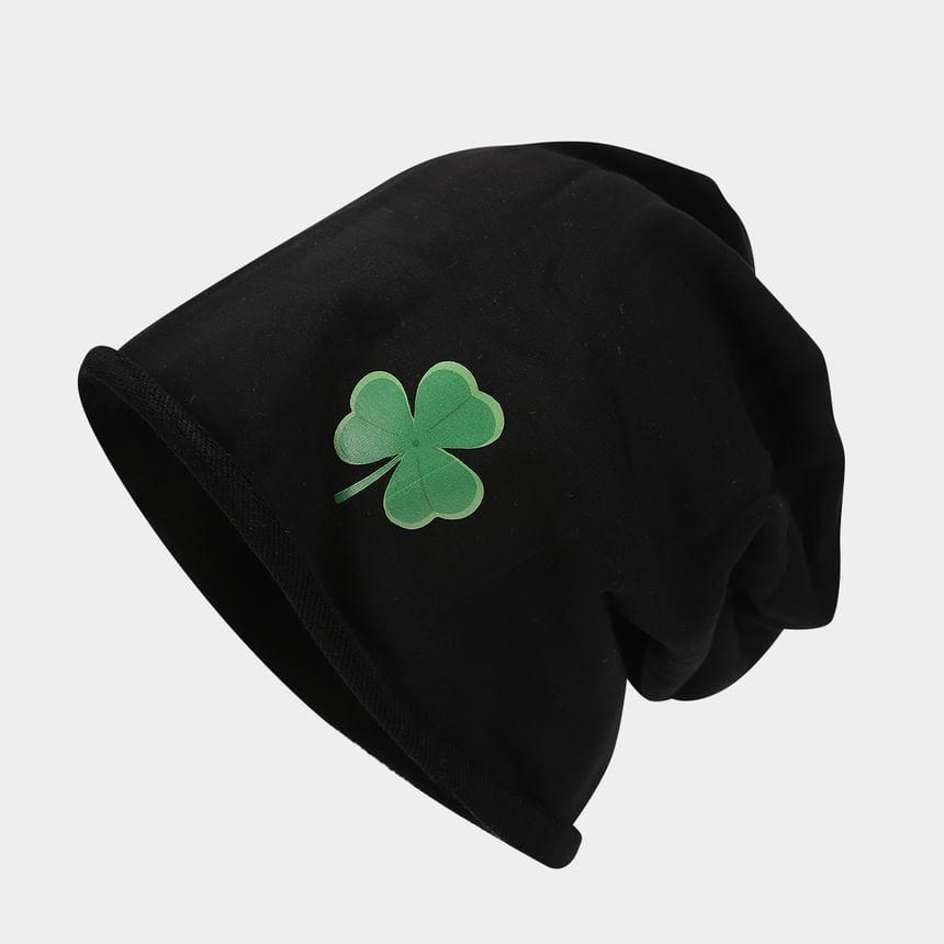 Four-Leaf Clover Embroidered Beanie Product Image