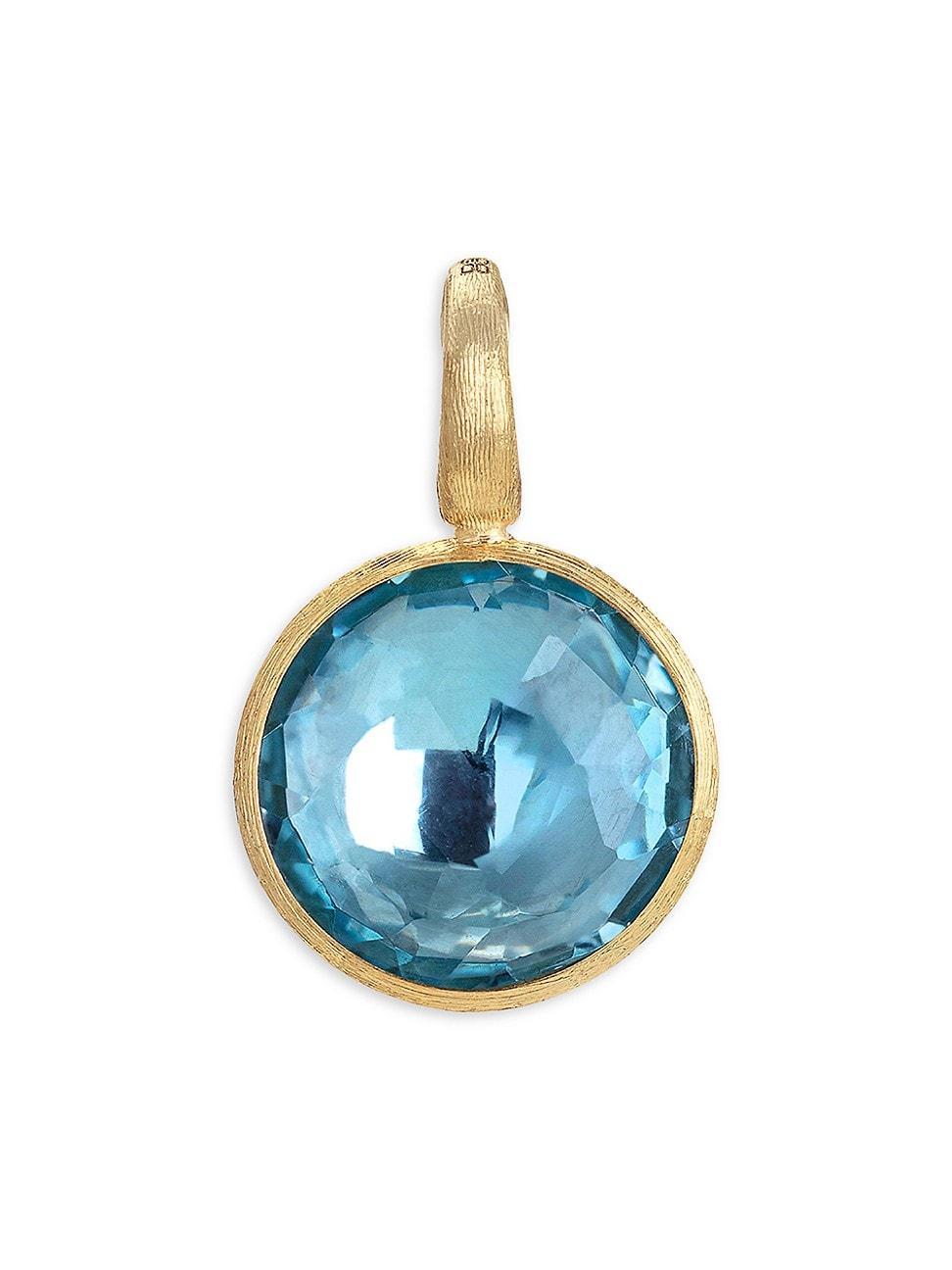 Womens Jaipur 18K Yellow Gold & Blue Topaz Pendant Product Image