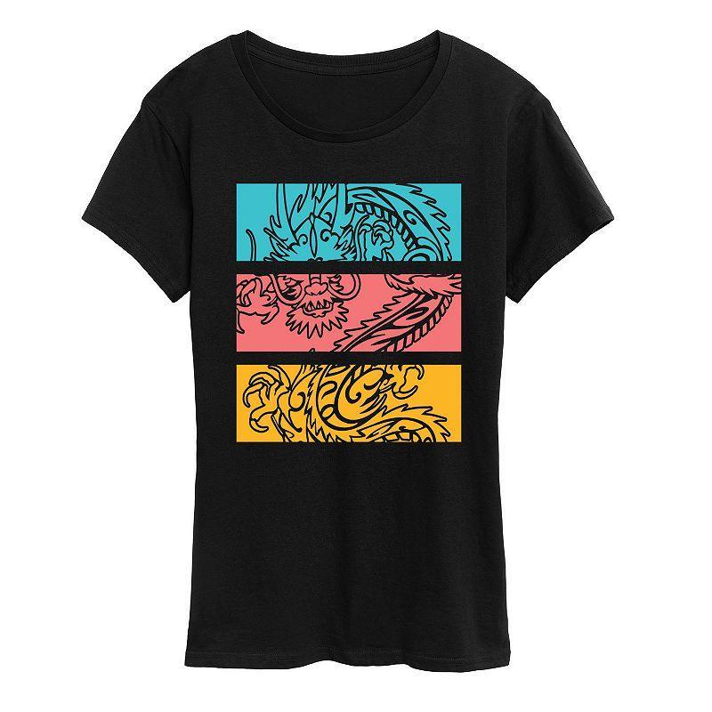 Womens Colorblock Dragon Graphic Tee Product Image