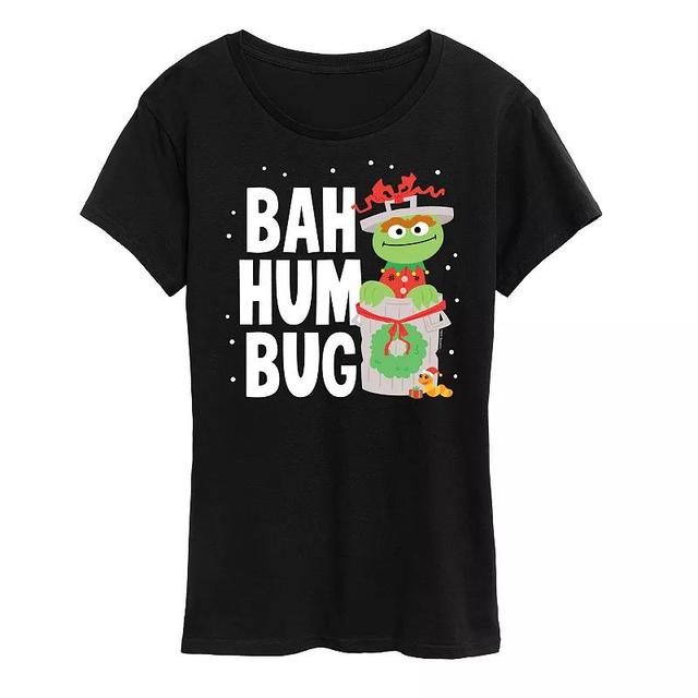 Womens Sesame Street Oscar Bah Humbug Graphic Tee, Girls Heather Grey Product Image