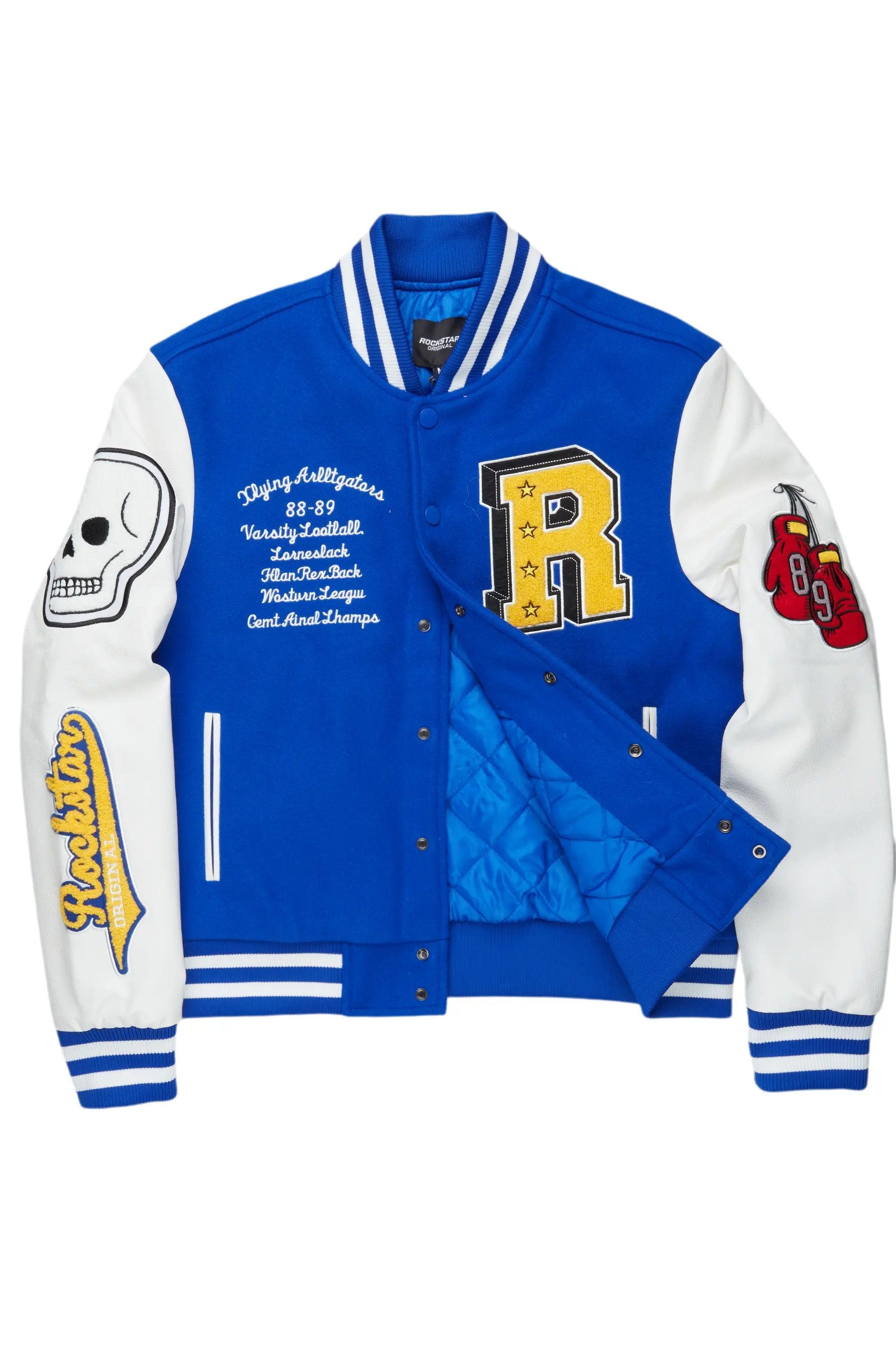 Eisen Royal Blue/White Varsity Jacket Male Product Image