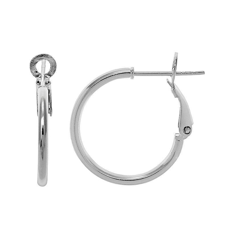 PRIMROSE Sterling Silver Polished Tube Hoop Earrings, Womens Product Image