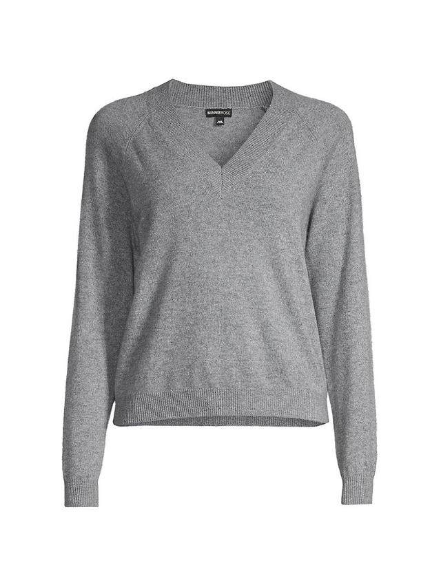 Womens V-Neck Cashmere Sweater Product Image