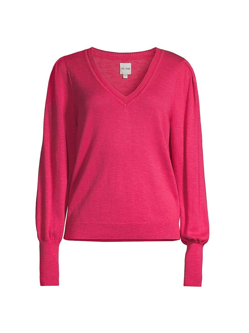 Womens Slub V-Neck Sweater Product Image