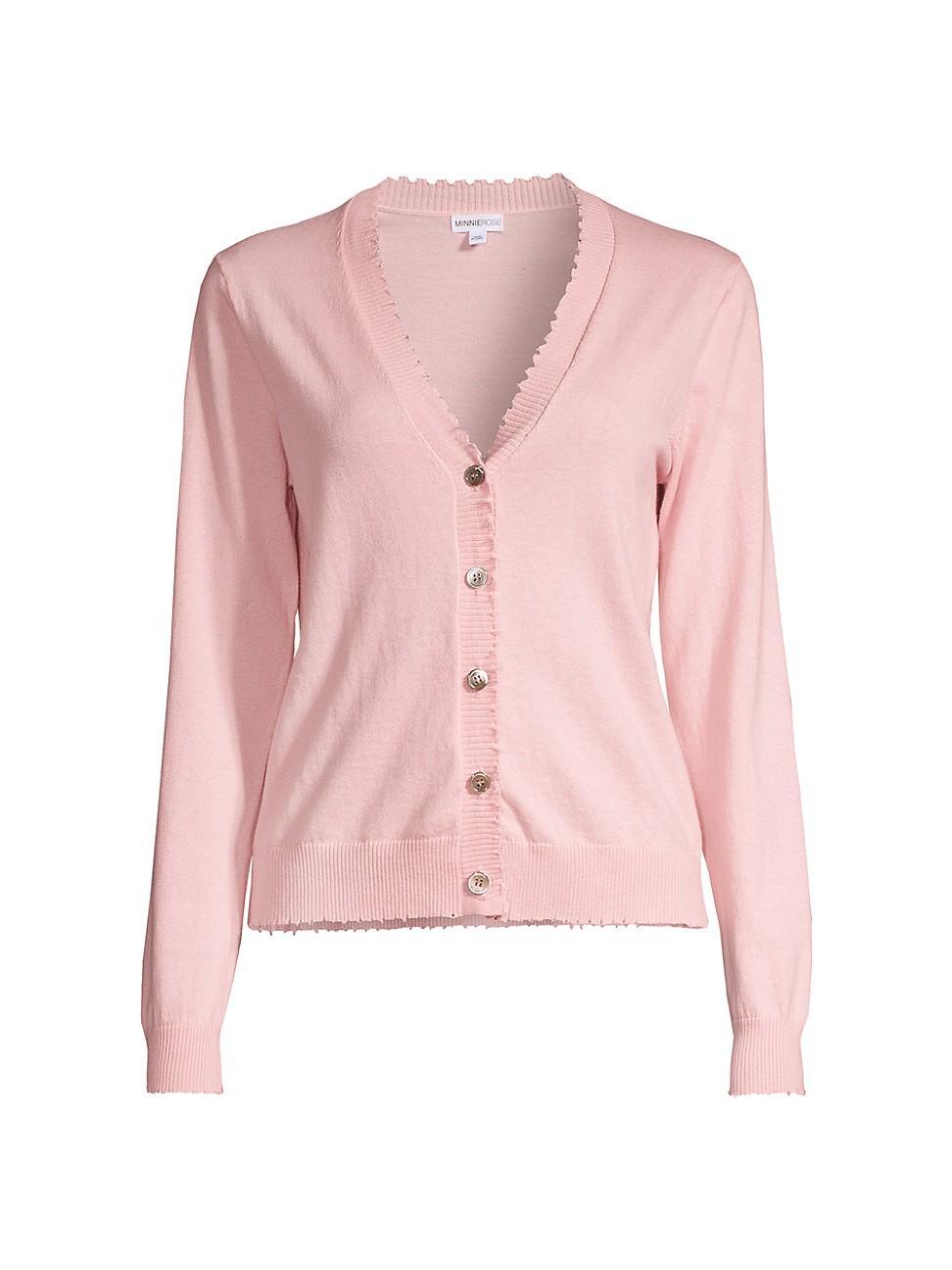 Womens Cotton-Cashmere Frayed Cardigan Product Image