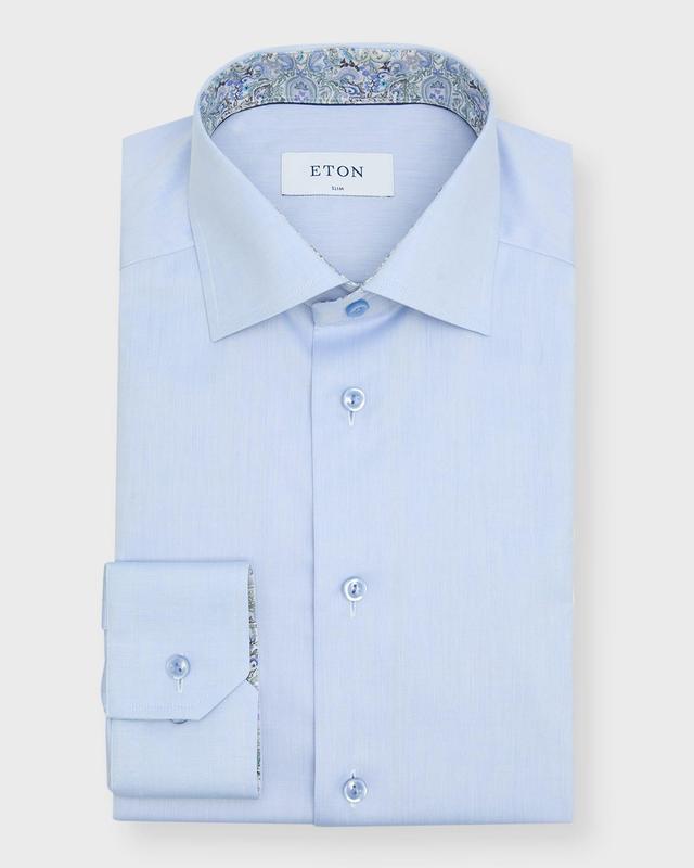 Eton Slim Fit Paisley Trim Dress Shirt Product Image