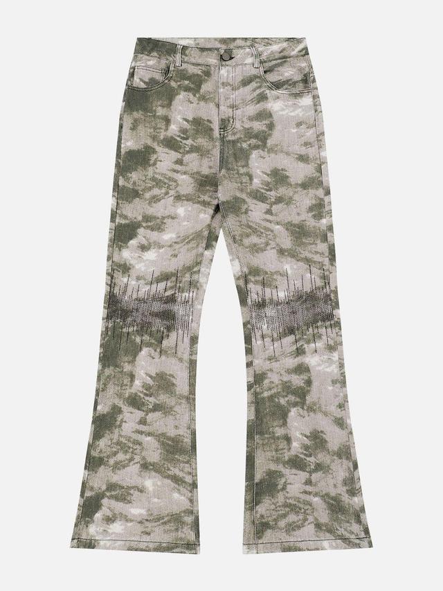 Aelfric Eden Camouflage Embroidery Jeans Product Image