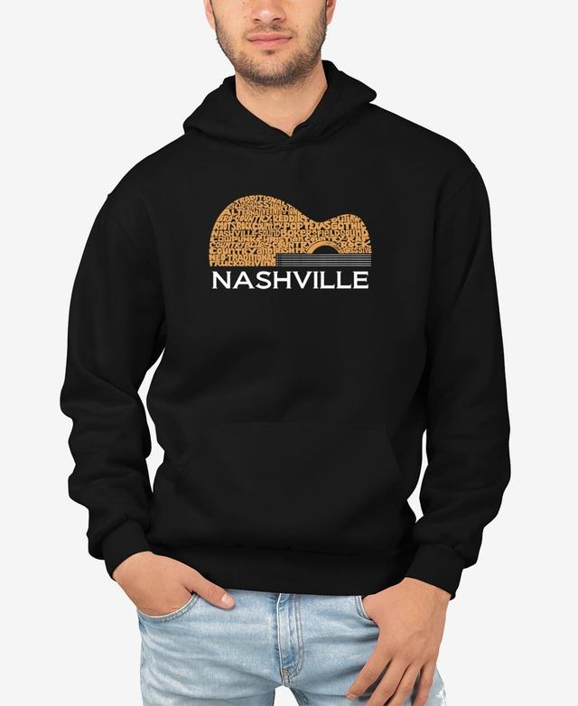 La Pop Art Mens Nashville Guitar Word Art Hooded Sweatshirt Product Image