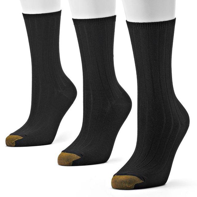 GOLDTOE 3-pk. Ultrasoft Crew Socks - Women, Womens Black Product Image