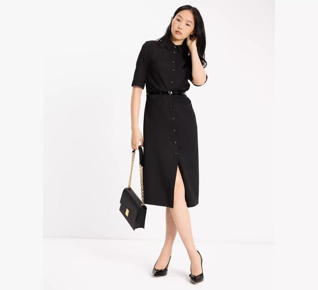 Ruched Crepe Dress Product Image