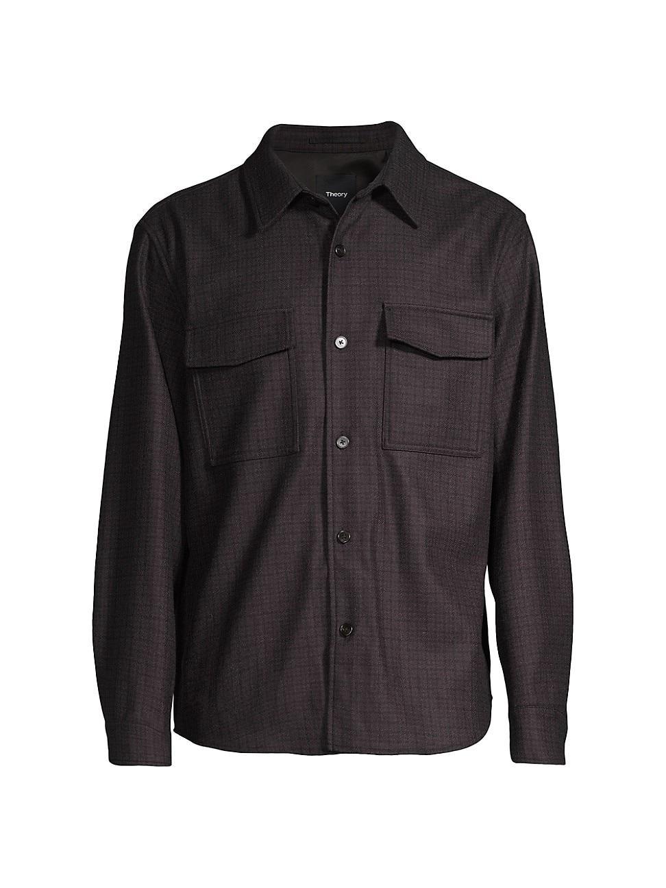 Theory Garvin Plaid Recycled Wool Blend Shirt Jacket Product Image