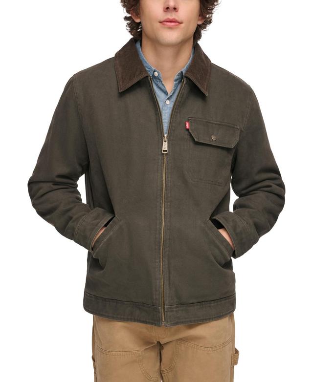 LevisMens Plaid-Lined Canvas Utility Jacket Product Image