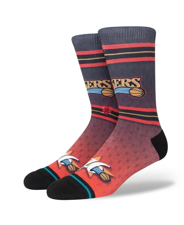 Mens Stance Philadelphia 76ers Hardwood Classics Fader Collection Crew Socks Product Image