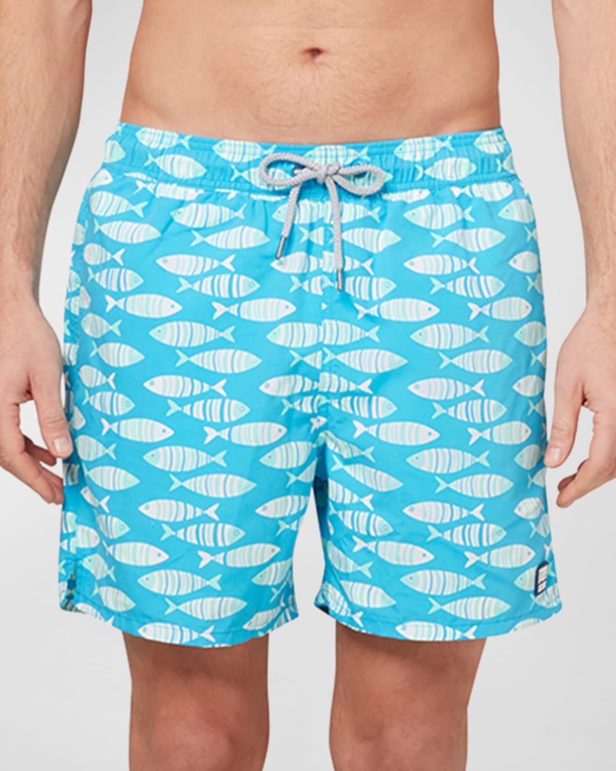 Mens Fish-Print Swim Shorts Product Image