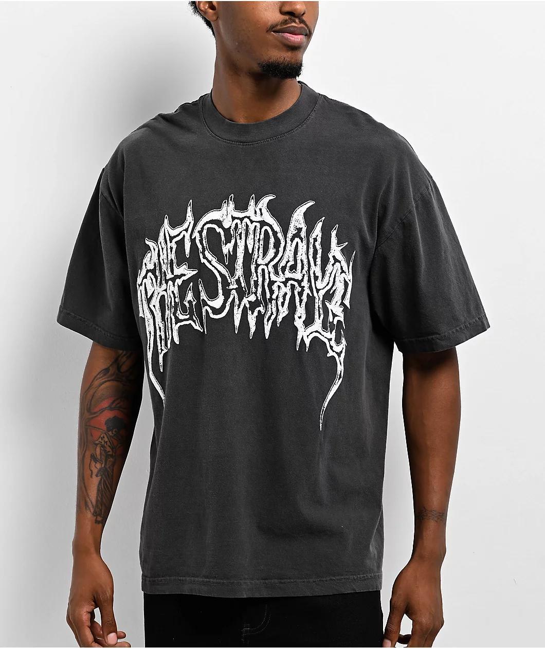 Straye Metal Black Wash Heavyweight T-Shirt Product Image