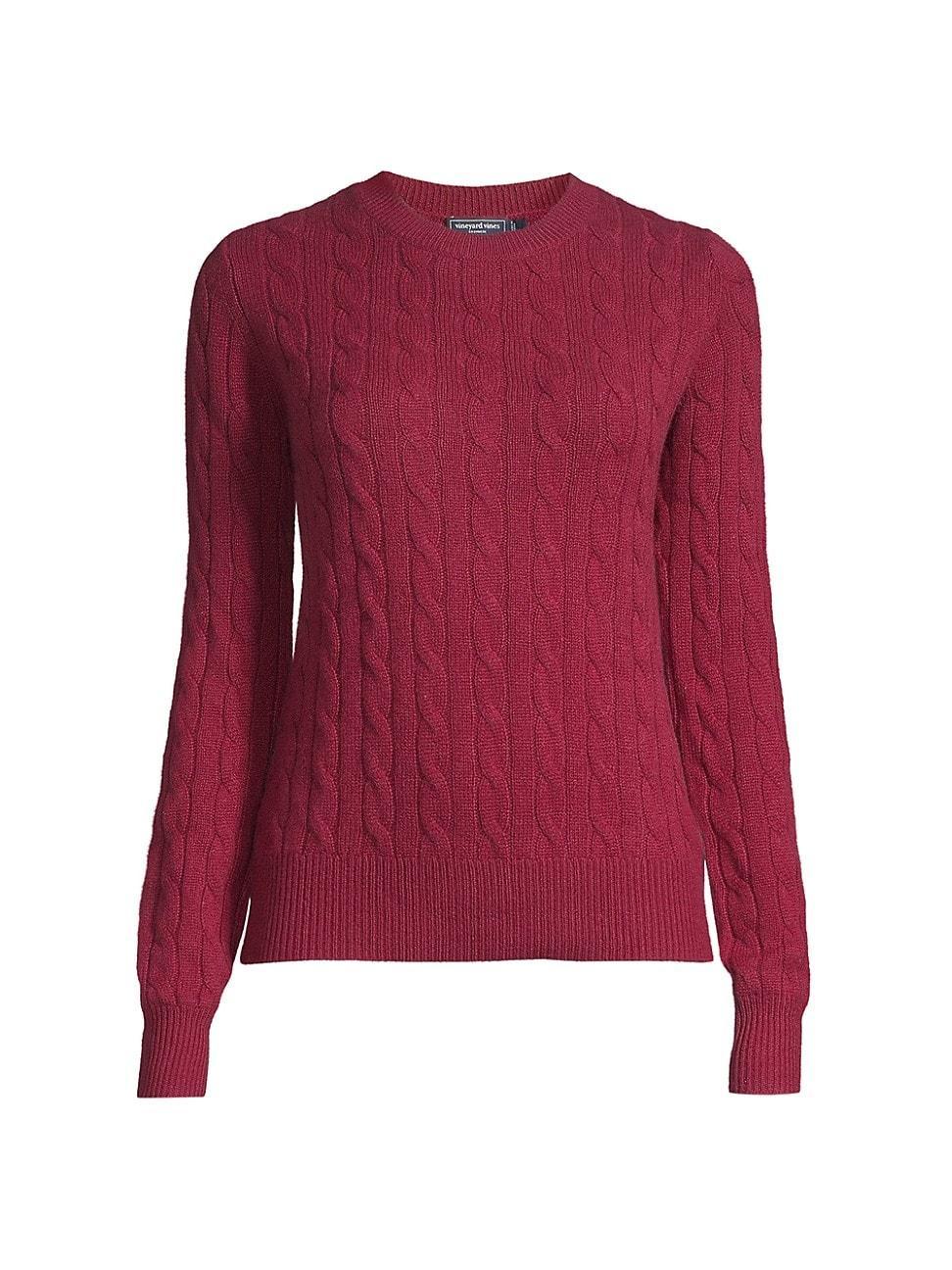 Womens Cashmere Cable-Knit Sweater Product Image