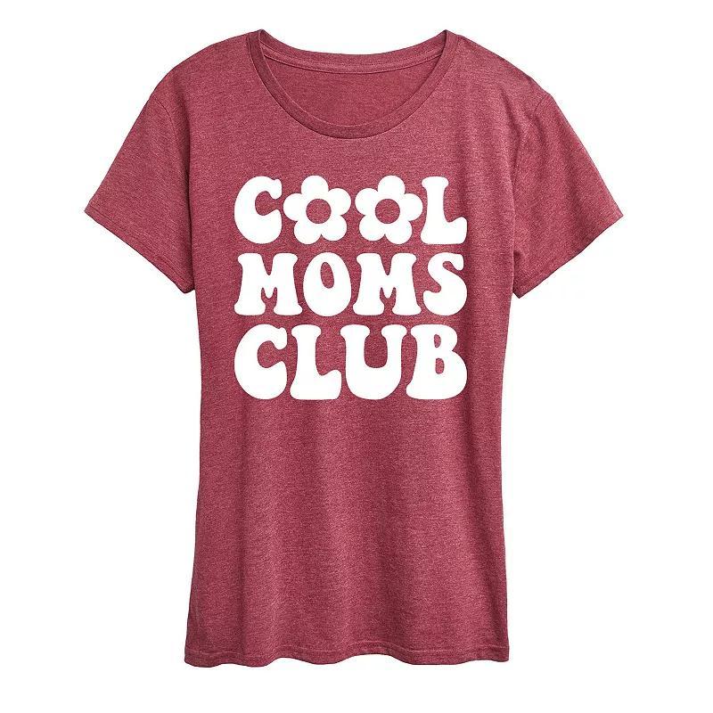 Womens Cool Moms Club Graphic Tee, Girls Grey Wine Product Image