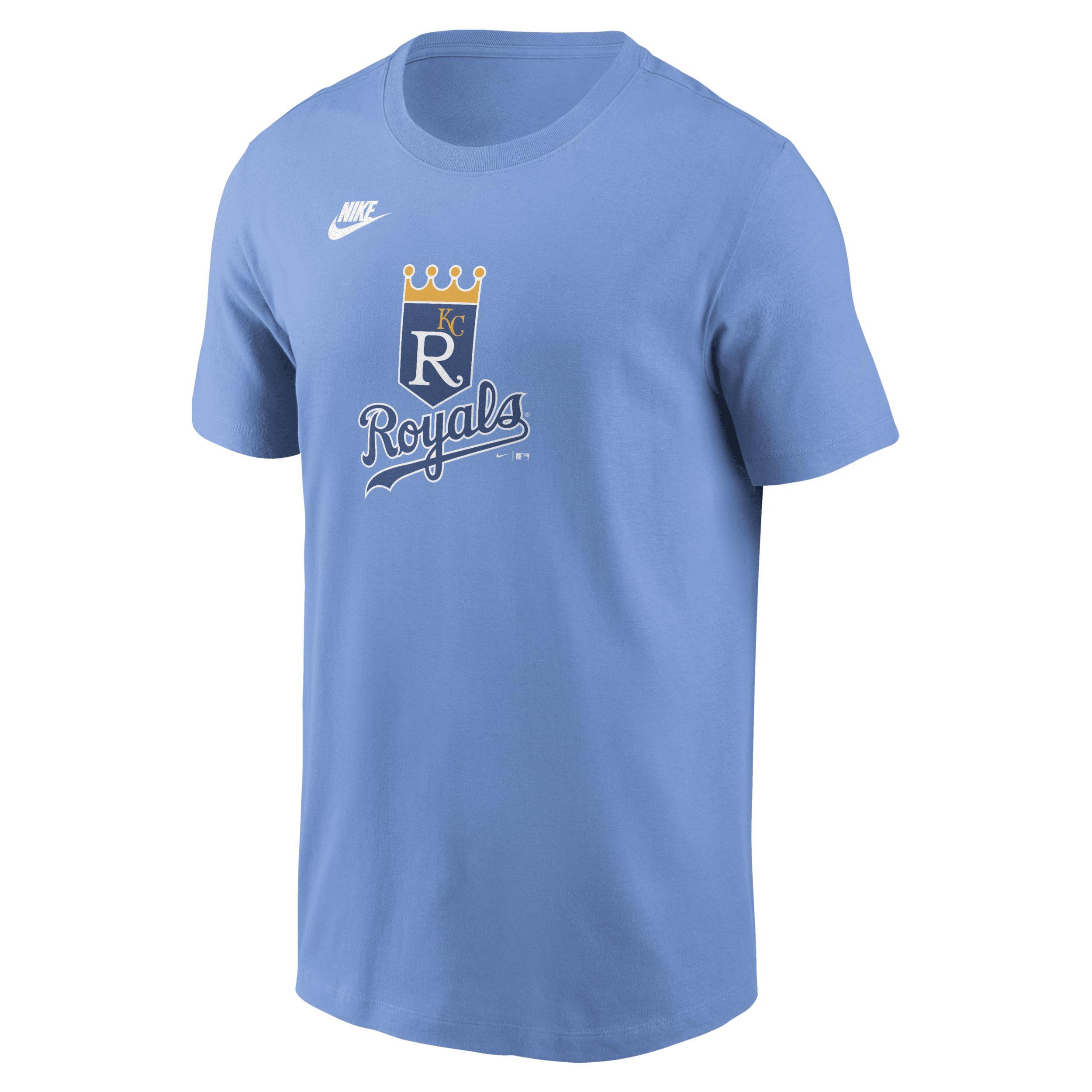 Nike Mens Light Blue Kansas City Royals Cooperstown Collection Team Logo T-Shirt Product Image