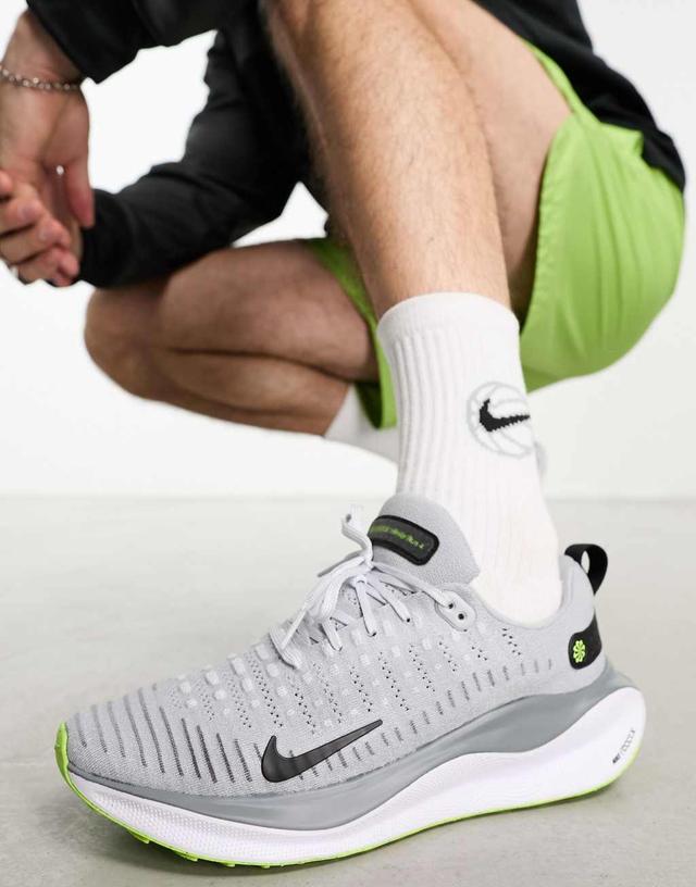 Nike Running Infinity Run 4 sneakers in gray and green Product Image