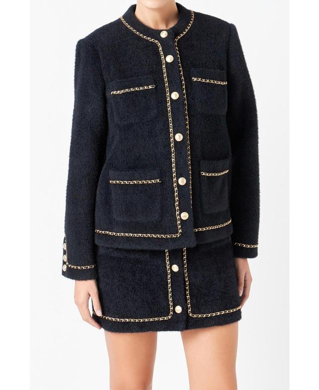 Womens Chain Trimmed Jacket Product Image