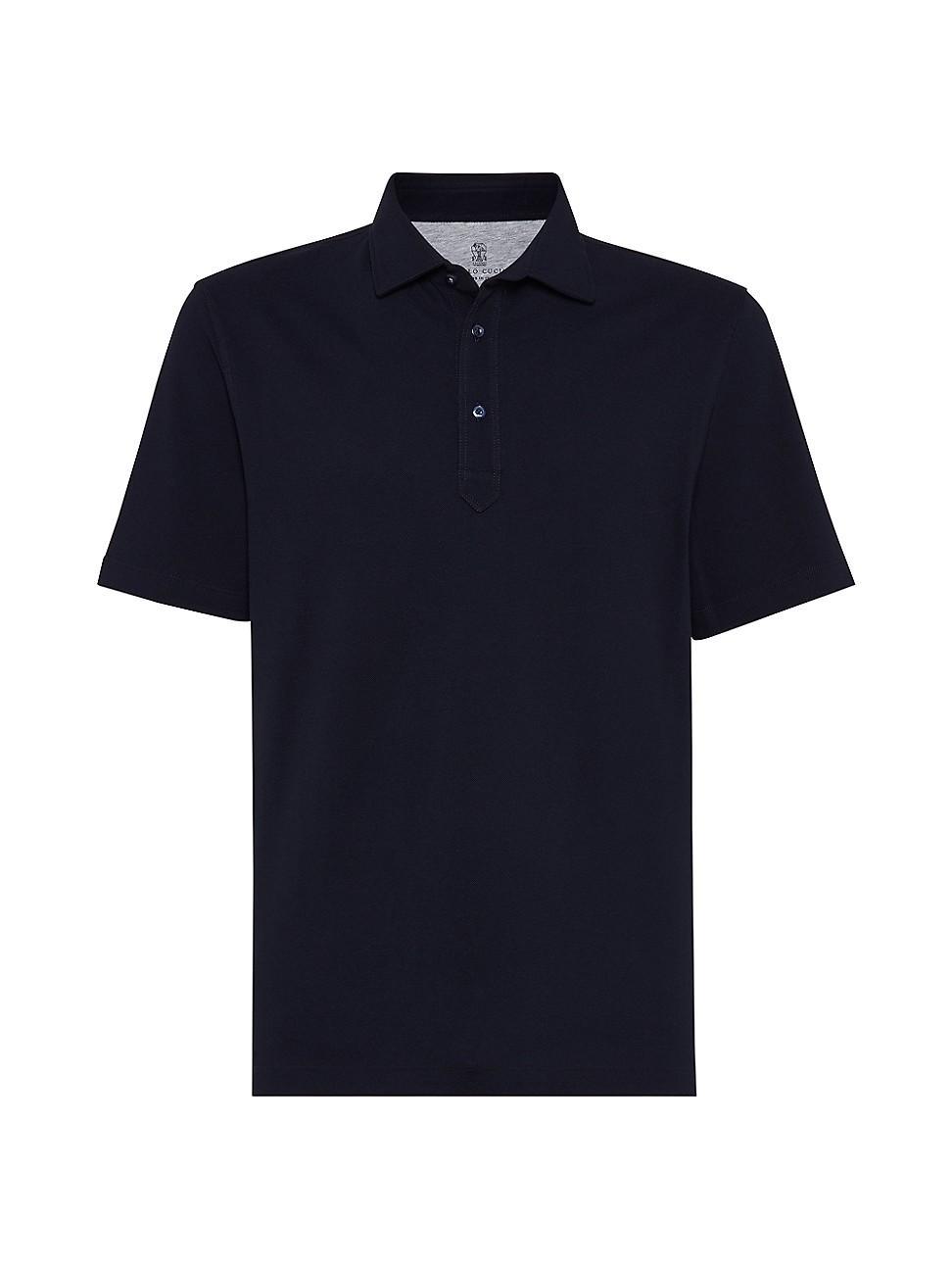 Mens Cotton Piqu Shirt Style Collar Polo Shirt Product Image