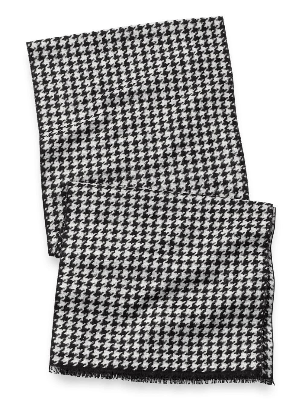 Houndstooth Brushed Silk Scarf - Black/white Product Image