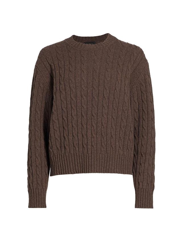 Womens Wool-Blend Cable-Knit Pullover Sweater Product Image