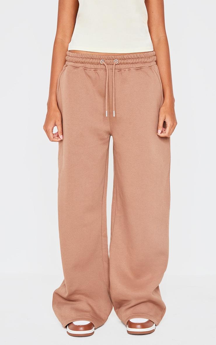 Taupe Drawcord Wide Leg Sweatpants Product Image