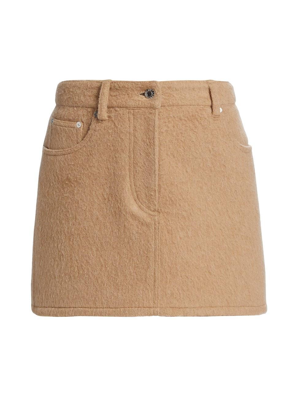 Womens Wool A-Line Mini Skirt product image