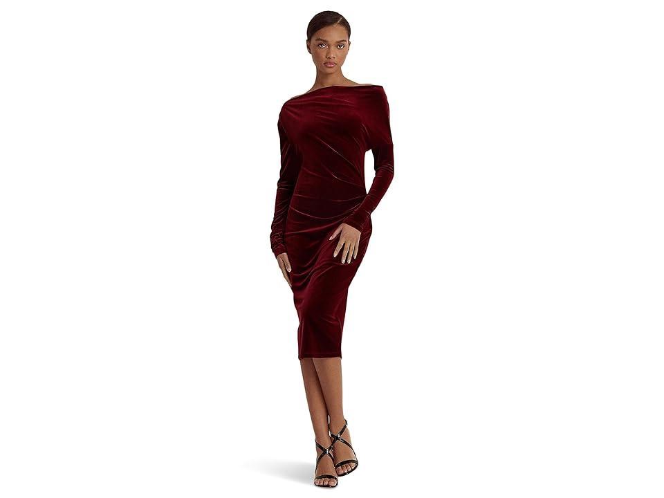 Lauren Ralph Lauren Womens Drop-Shoulder Velvet Dress Product Image