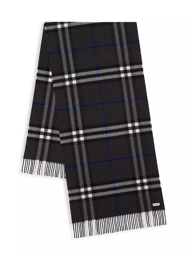 Mens Wide Check Cashmere Scarf Product Image