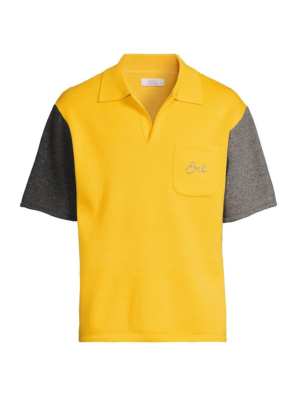 Mens Colorblocked Wool-Blend Polo Shirt Product Image