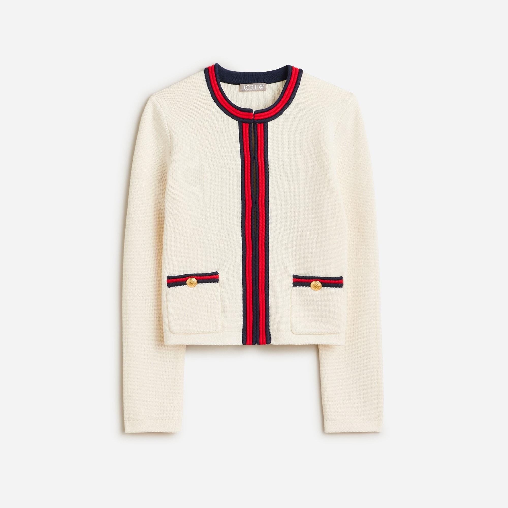 Emilie sweater lady jacket with contrast trim Product Image