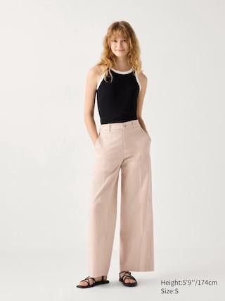 Womens Wide Chino Pants (Tall) Pink Small UNIQLO US Product Image