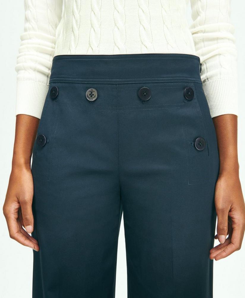 Cotton Twill Wide-Leg Sailor Pants Product Image