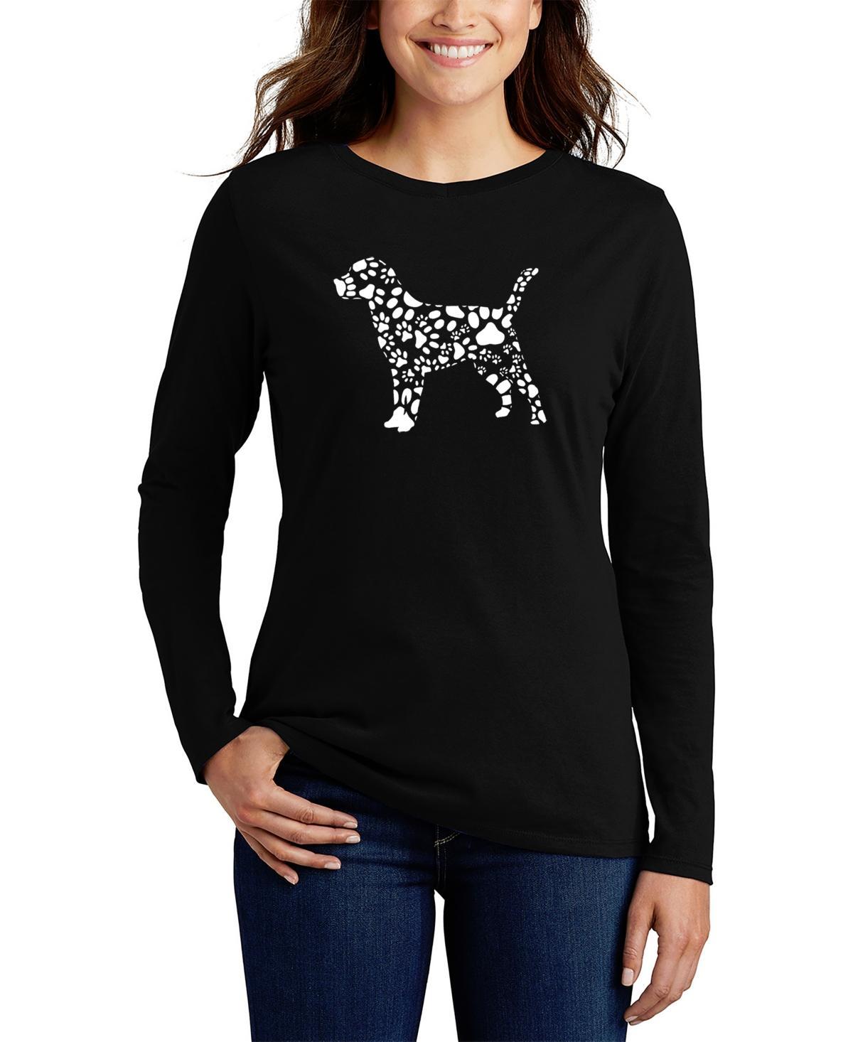 Womens Long Sleeve Word Art Peeking Cat T-shirt Product Image