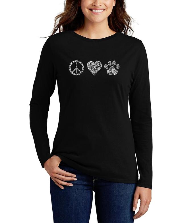 Womens Long Sleeve Word Art Namaste T-shirt Product Image