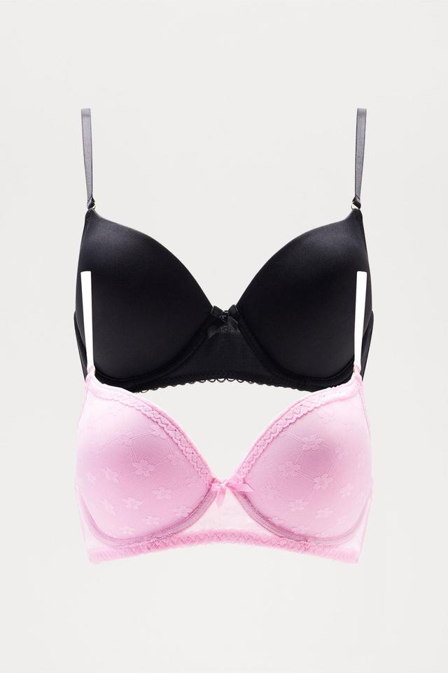 Not A Ditz 2 Pack Push Demi Bras - Pink/combo Product Image