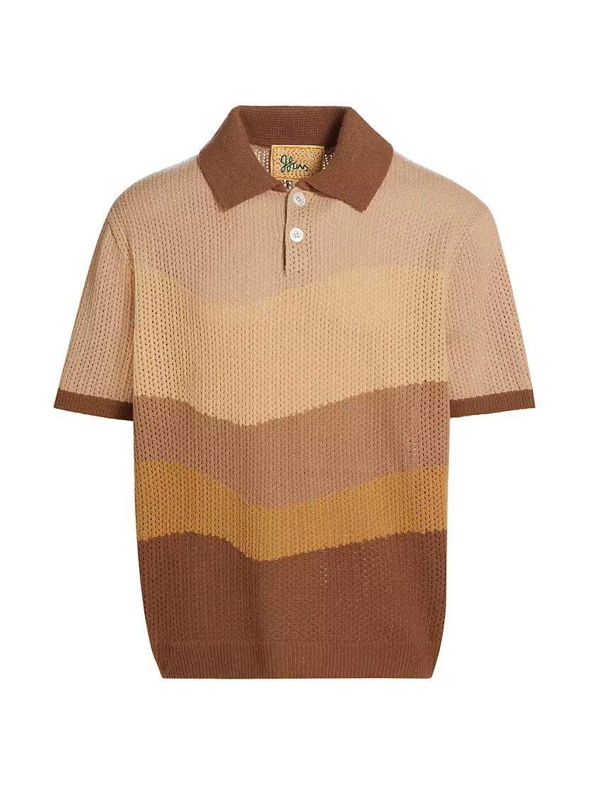 Abstract Wool Knit Polo Shirt Product Image