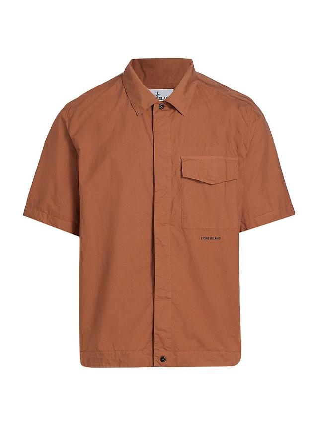 Mens Cotton Button-Front Overshirt Product Image