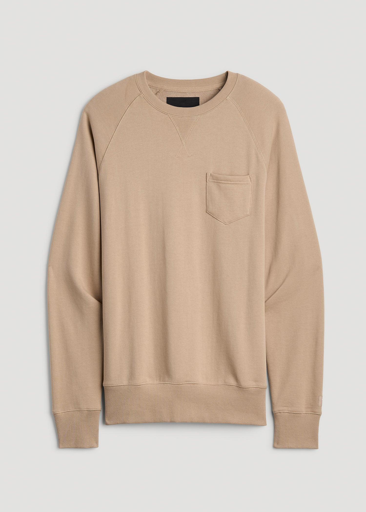 Wearever 2.0 French Terry Crewneck Sweatshirt for Tall Men in Light Camel Product Image