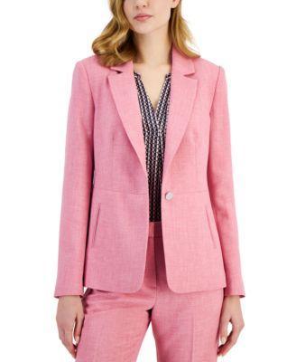 T Tahari Womens Single-Button Notched-Collar Blazer Product Image