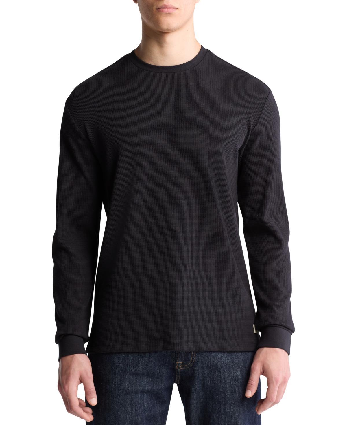 Calvin Klein Mens Classic-Fit Waffle-Knit Long-Sleeve T-Shirt Product Image