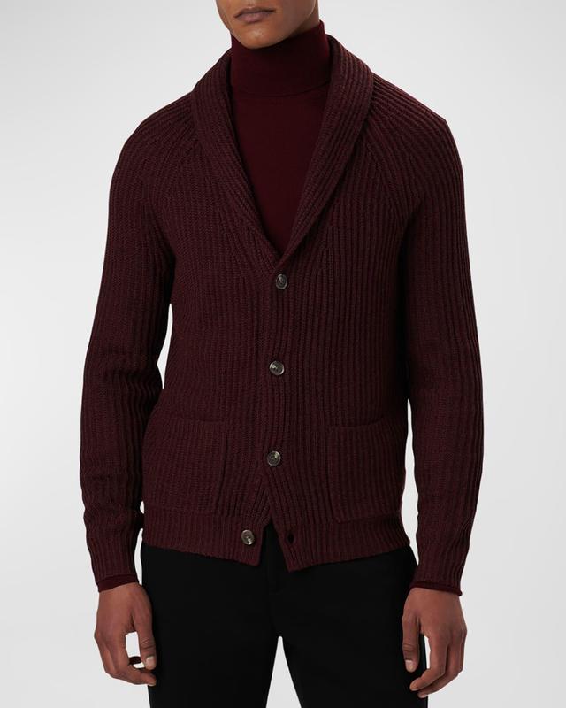 Bugatchi Rib Wool Blend Cardigan Sweater Product Image