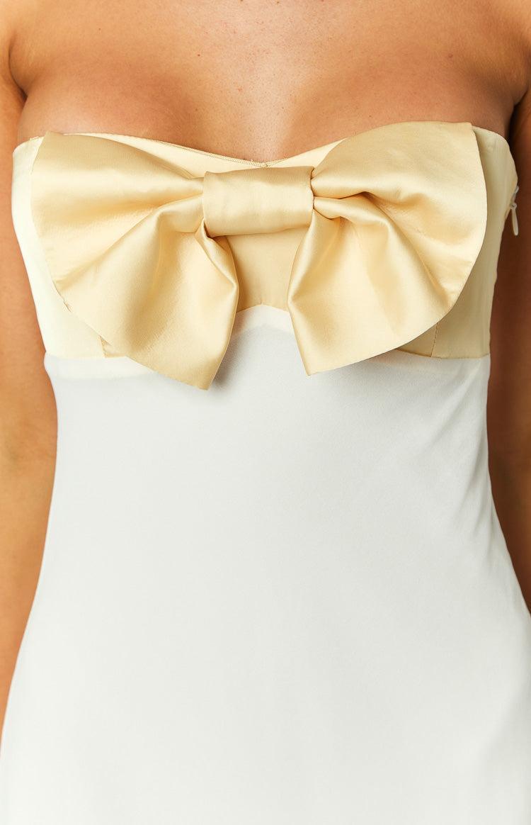 Honeydew Yellow Bow Maxi Dress Product Image