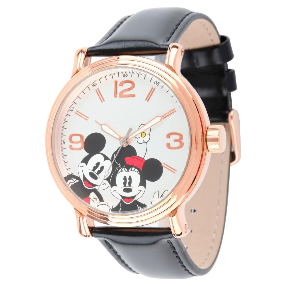 Mens Disney Mickey and Minnie Shinny Vintage Articulating Watch with Alloy Case - Black Product Image